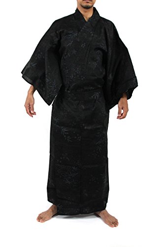 Mens Yukata with Obi Belt,(SizeXL,turtle Black)