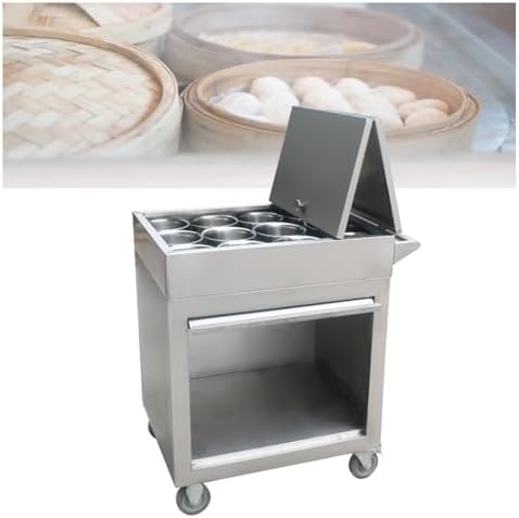 Stainless Steel Condiment Display Rack with 12 Jars, Commercial Sandwich & Salad Prep Table, Versatile Condiment Cart for Restaurants & Bars (Silver-A)