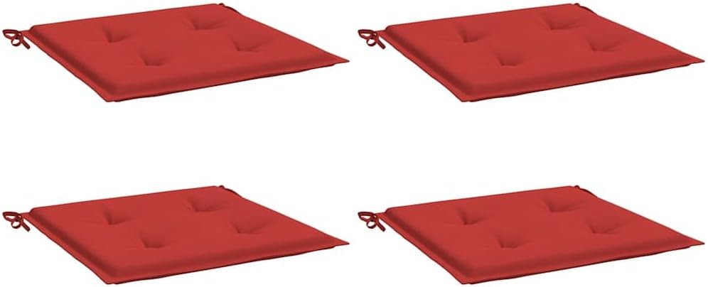 vidaXL Chair Cushion 4 Pcs, Non Slip Outdoor Chair Cushion for Patio Furniture, Water Repellent Outdoor Seat Cushion, Red Oxford Fabric