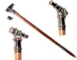 Nautical Wooden Walking Stick/Cane with Vintage Brass Victorian Telescope Handle (Black Antique) Rustic Vintage Home Decor Gifts