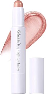 Cream Highlighter Stick，Highlighter Makeup Stick for Face and Body Contouring Makeup，Long Lasting Brightening Waterproof (02 Glassy Champagne Quartz)