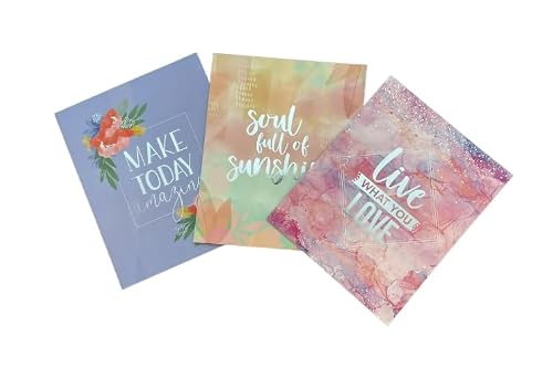 2 Pocket Folders Portfolios 3 Designer Patterns Letter Size Decorative Folders for Kids, Home, Office, School (Inspiration)