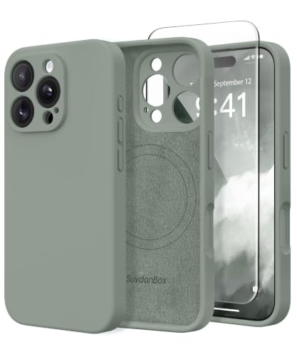 Image of Magnetic for iPhone 16 Pro Max Case Silicone Calke Green