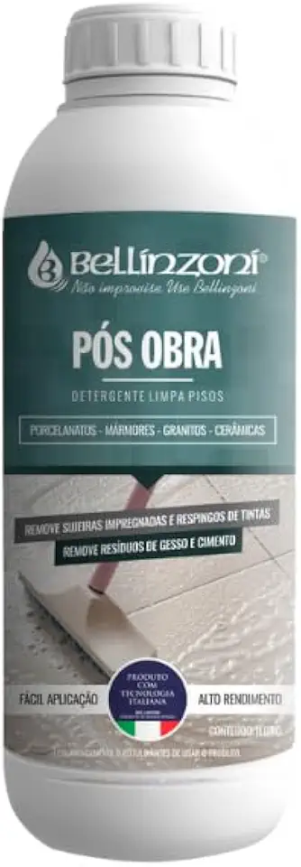 Detergente para Limpeza Fim de Obra - Limpador Pós-obra - 1 Litro - Bellinzoni