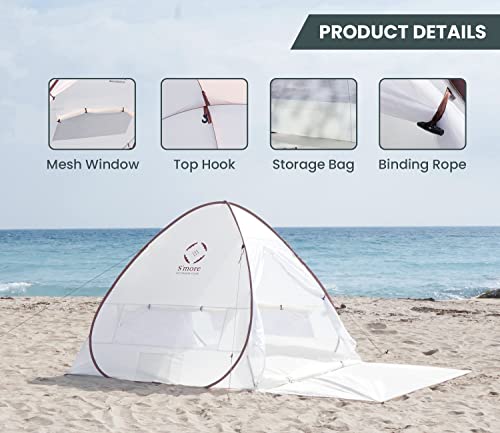 S'more Pop-Up Camping Tent, Portable Instant Automatic Pop Up Beach Tent For 2 People, 2 Double Layers Door And Windows With Mesh Layers, Waterproof Uv Protection Sun Shelter With Carrying Bag #TOP5