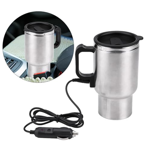 wasserkocher auto 12v,Wasserer Für Auto,Wasserer 12 Volt Auto,Auto Wasserer,12V 450Ml Elektro Reise Heizbecher Reisekel AEdelstahl Im Auto Reisewasserer Kaffee Tee Autotasse Becher nkbecher