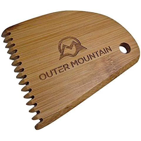 Outer Mountain Surfboard Wax Comb - Bamboo Surfboard Wax Scraper & Surf Wax Remover - Surfer Gift Cover
