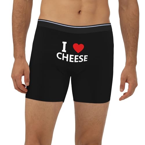 I Love Cheese Adult Extended Boxer Briefs Men's Square Underpants Stretch Long Trunks4