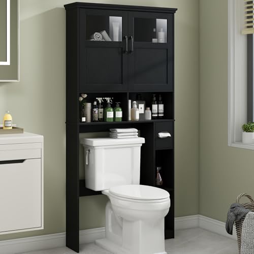 Vabches Over The Toilet Storage Cabinet, Storage Cabinet Over Toilet with Double Doors & Toilet...