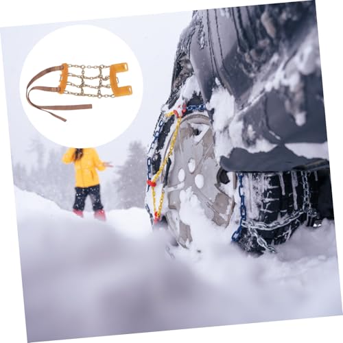 Cadenas para nieve para coches y camionetas con mango de acero ajustable 7