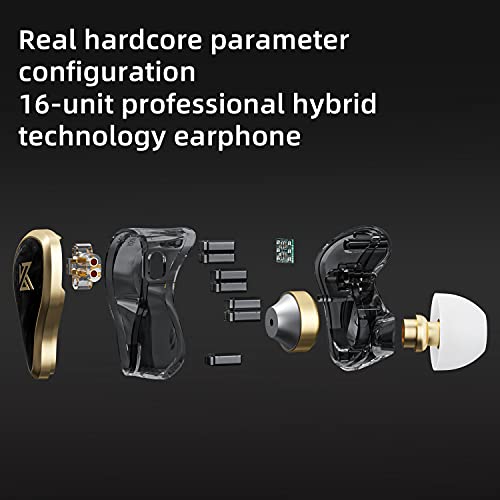 Image of KZ ZAS 7BA+1DD in Ear Headphones, 3.5mm Jack Clear Full-Range IEM | HiFi Deep Bass Sound Isolation Earphone Secure Fit Professional Hybrid Drivers In Ear Monitor for Musicians (Nomic, Black)