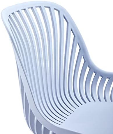 Hallowood Furniture Stoker Modern Style Dining Chairs - Set of 2 Dining Chair Grey Plastic Seat with Sturdy Black Metal Legs - Chairs for Dining Room, Kitchen, Office, Pub, & Restaurant