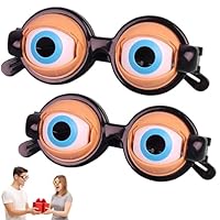Winking Glasses for Shows & Parties – Kinetic Crazy Eyes Glasses with Manual Blink Action, Blinking Glass for Performances (2pcs classic)