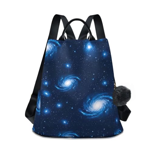 Sac à dos femme motif galaxie bleu pour les cours, les voyages et sorties urbaines