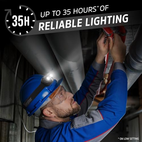 Image of Energizer LED Headlamp PRO (2-Pack), IPX4 Water Resistant Head Light | Hands-free light, camping headlamps for indoor and outdoor use, 260 lumens, head lights for forehead, 3 modes