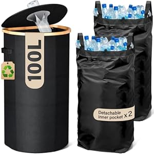Collecteur de Bouteilles 100L Gigmeta - Poubelle de Tri Sélectif Pratique