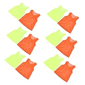 OSOLADY Soccer Pinnies Set 12pcs Youth Training Vests Football Practice Equipment Kids Sports Vest Sturdy Visible