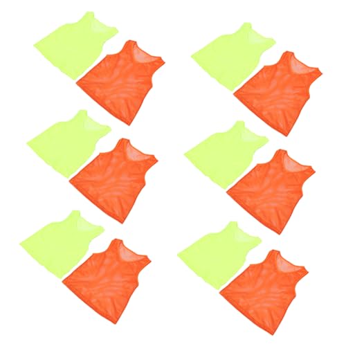 OSOLADY Soccer Pinnies Set 12pcs Youth Training Vests Football Practice Equipment Kids Sports Vest Sturdy Visible