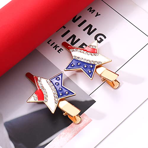 Jym Jewelry 4Th Of July Patriotic Hair Clips Set American Flag Heart Star Map Hair Clips 4Th Of July Hairpins Independence Day Party Blue White Red #TOP2