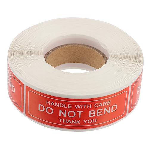 STOBAZA 1Roll Handle with Care Shipping Warning Stickers Fragile Pack Labels and Adhesive Stickers for Safe Shipping Excellent Adhesion for Boxes and Poly Bags Lightweight