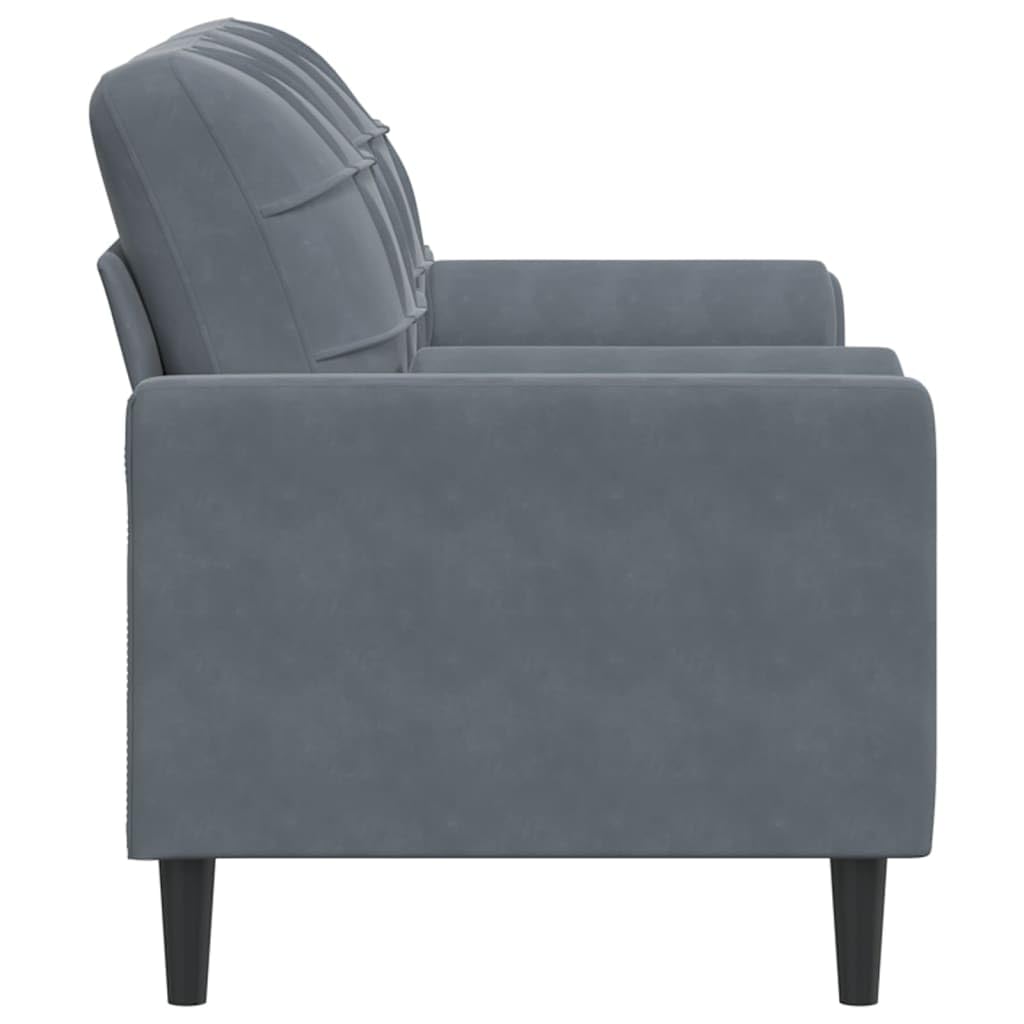 vidaXL Sofá de 2 plazas con Cojines Terciopelo Gris Oscuro 140 cm, sofá, sofá de salón, sofá de Tela, sofá tapizado, sofá de Tres plazas