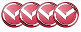 JDclubs 4pcs 2.22inch Car Logo ABS Material Wheel Center Cap Sticker Wheel Emblem Badge Logo Stickers (fit K red)