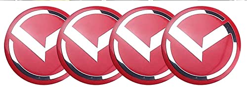 JDclubs 4pcs 2.22inch Car Logo ABS Material Wheel Center Cap Sticker Wheel Emblem Badge Logo Stickers (fit K red)