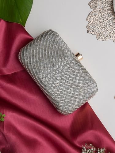Image of THE TAN CLAN Glitz Hand Embroidered Party Clutches for women Purses Luxury Evening Handbags for ladies
