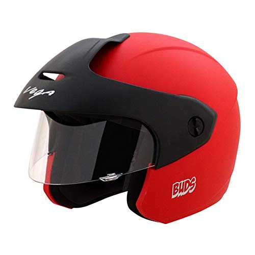 Vega BUD-OF-DR Half Face Helmet (Dull Red, XS) Vega BUD-OF-DR Half Face Helmet (Dull Red, XS)