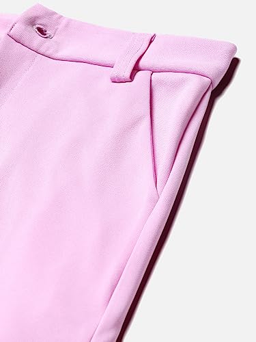 Image of KOTTY Women's High Rise Cotton Blend Relaxed Fit Trousers Lavender Purple