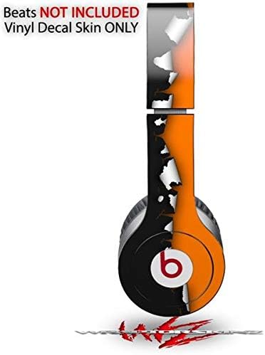 Skin Decal Wrap Works with Original Beats Solo HD Headphones Ripped Colors Black Orange Skin Only (Headphones NOT Included)