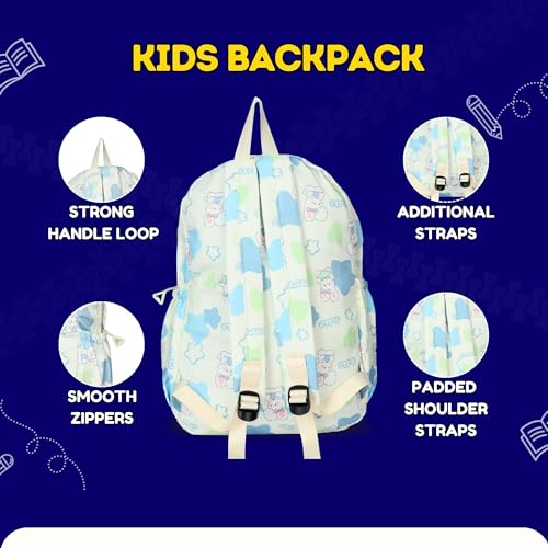 Image of VGRASSP 2 Pcs Kids School Backpack Set with Pencil Pouch - Lightweight Bag for Boys and Girls with Spacious Zipper Compartments - Color As Per Stock