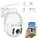 👁‍🗨【Zwei-Wege-Audio & Nachtsicht】 Ein eingebautes Mikrofon mit Lautsprecher ermöglicht es, über die Wifi Verbindung unerwünschte Eindringlinge abzuschrecken, obwohl sie nicht zu Hause sind. Die Nachtsichtfunktion mit 6 IR LEDs reicht bis zu 30m weit.