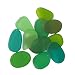 12 Pcs 1" Beach Sea Glass Beads Free Form Flat Drilled for Jewelry Charm Pendant Crafted Green Collection, Plus FREE Gift Package JCT ECO