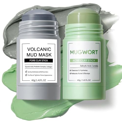 2PCS Maschera in stick viso (cenere vulcanica e artemisia) –