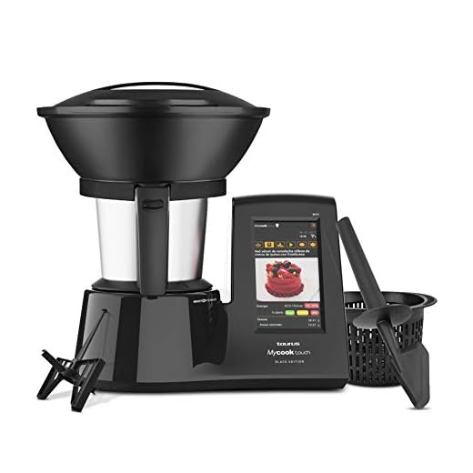 Taurus Mycook Touch Black Edition Editrobot de Cocina Inteligente Multifunción, 1600 W, 2 litros, Plástico|Acero Inoxidable, 10 Velocidades, Negro