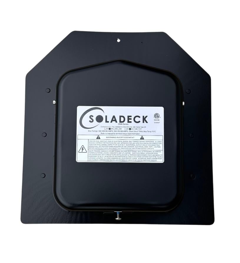 SolaDeck 0599B UL50 Type 3R Roof Mount PV Junction Box in Black