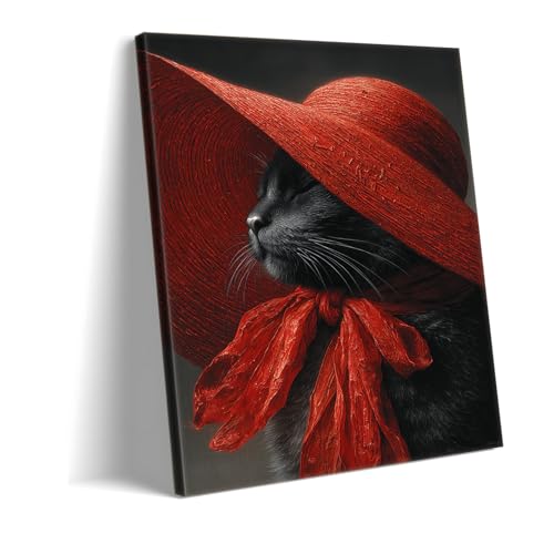 Toile murale chat noir grand format pour habiller un mur vide