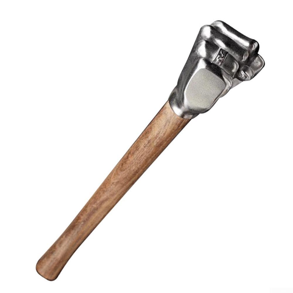 Marteau de poing décoratif en acier inoxydable avec poignée en bois antidérapante, outils à main, outil de quincaillerie pour les tâches légères (marteau de poing)