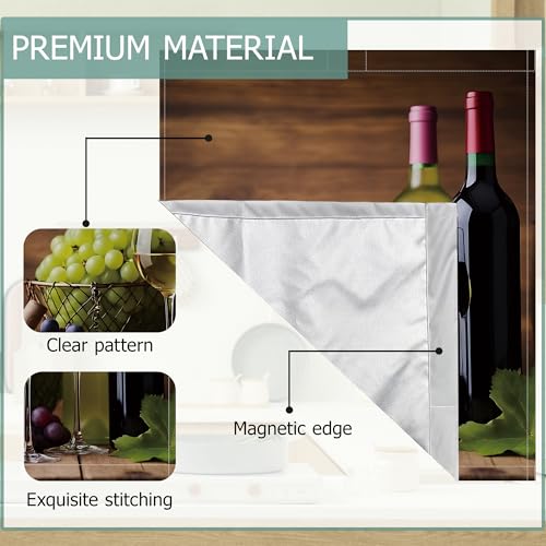 Image of Dishwasher Magnets Decorative Cover,Grape Wine Glasses Refrigerator Magnet Cover,Washable Modern Wine Bottle Dishwasher Front Panel Cover Home Kitchen Decoration 23x26 Inch