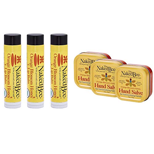 The Naked Bee Organic Orange Blossom Honey Lip Balms + The Naked Bee Orange Blossom Honey Hand Salve 2oz