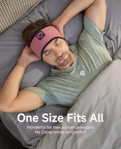 Image of Perytong Sleep Headphones Bluetooth Headband, No Pressure for Ear, Headband Headphones Wireless Earphones Music Sleep Headband Earbuds, Sleep Mask Gifts for Men Women Teens