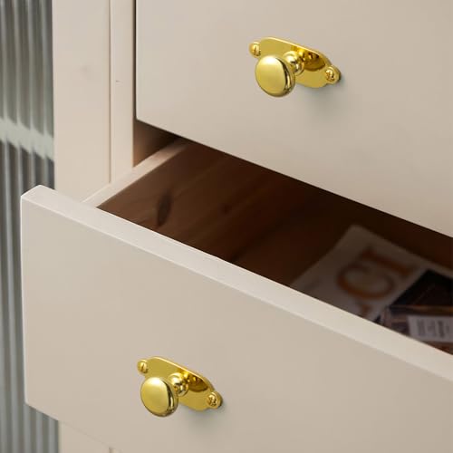 Image of Goo-Ki Gold Zinc Alloy Cabinet Knob with Backplate - Single Hole Center Cabinet Pull Hardware for Bedroom, Kitchen, 2 Pack(8611-G013)