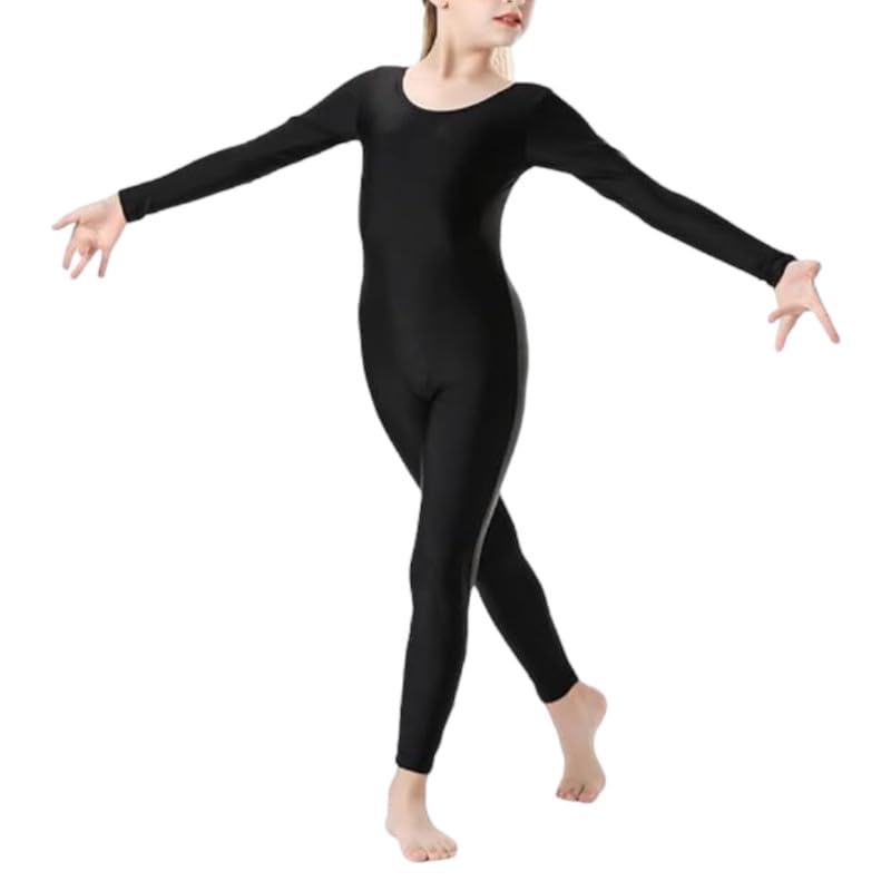 R&N FASHIONS Combinaison de danse sans pieds à manches longues et encolure dégagée pour ballet, danse, acrobatie, performance de gymnastique
