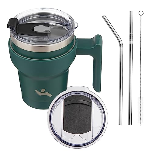 Image of Konokyo 10 oz Tumbler with Handle and Straw, Insulated Travel Mug