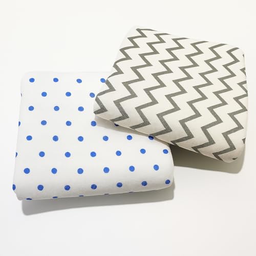 Image of Organic Cotton Muslin Pack of 2 Baby Bath Towel Cotton Cloth Premium Baby Washable, Reusable, Absorbent, Extra Soft 120 X 120 Cm Blue Dot & Grey Zig Zag