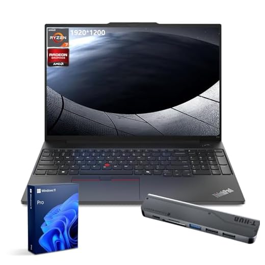 Lenovo ThinkPad E16 Gen 2 Business Laptop, 16" FHD+ Display, AMD Ryzen 7 7735U, 32GB DDR5 RAM, 1TB SSD, Fingerprint, Backlit, Wi-Fi 6, Windows 11 Pro, Bundle with Targus USB-C 100W Docking Station