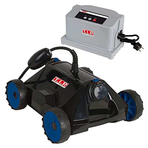 T.I.P. Robot para piscinas Sweeper 18000 (limpieza de suelos para piscinas de 50 m³), negro/azul