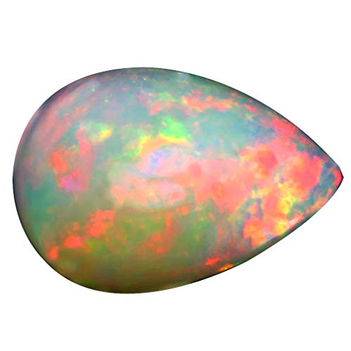 Opale arc-en-ciel de 3.49 ct en poire cabochon, pierre fine naturelle de prestige