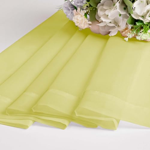 Image of OWENIE Short Lemon Sheer Curtains 36 Inch Length 2 Panels Set, Kitchen Tiers Curtains Light Filter Rod Pocket Voile Cafe Curtain for Basement Bathroom Small Half Window, 42 inch W x 36 inch L, Lemon
